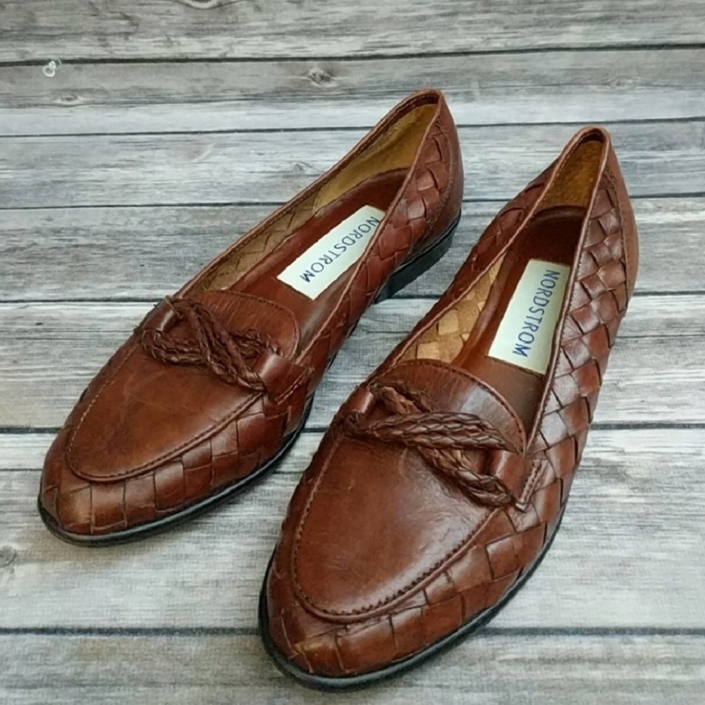 Nordstrom brown leather loafers